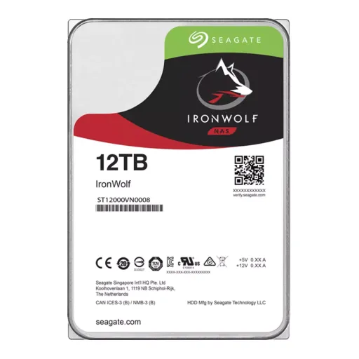 SEAGATE IRONWOLF HDD Storage - 12TB (ST12000VN0008)