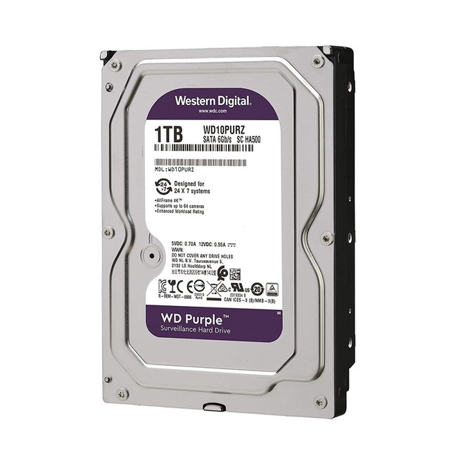 WD PURPLE HDD CCTV - 1TB(WD11PURZ-3YEAR)