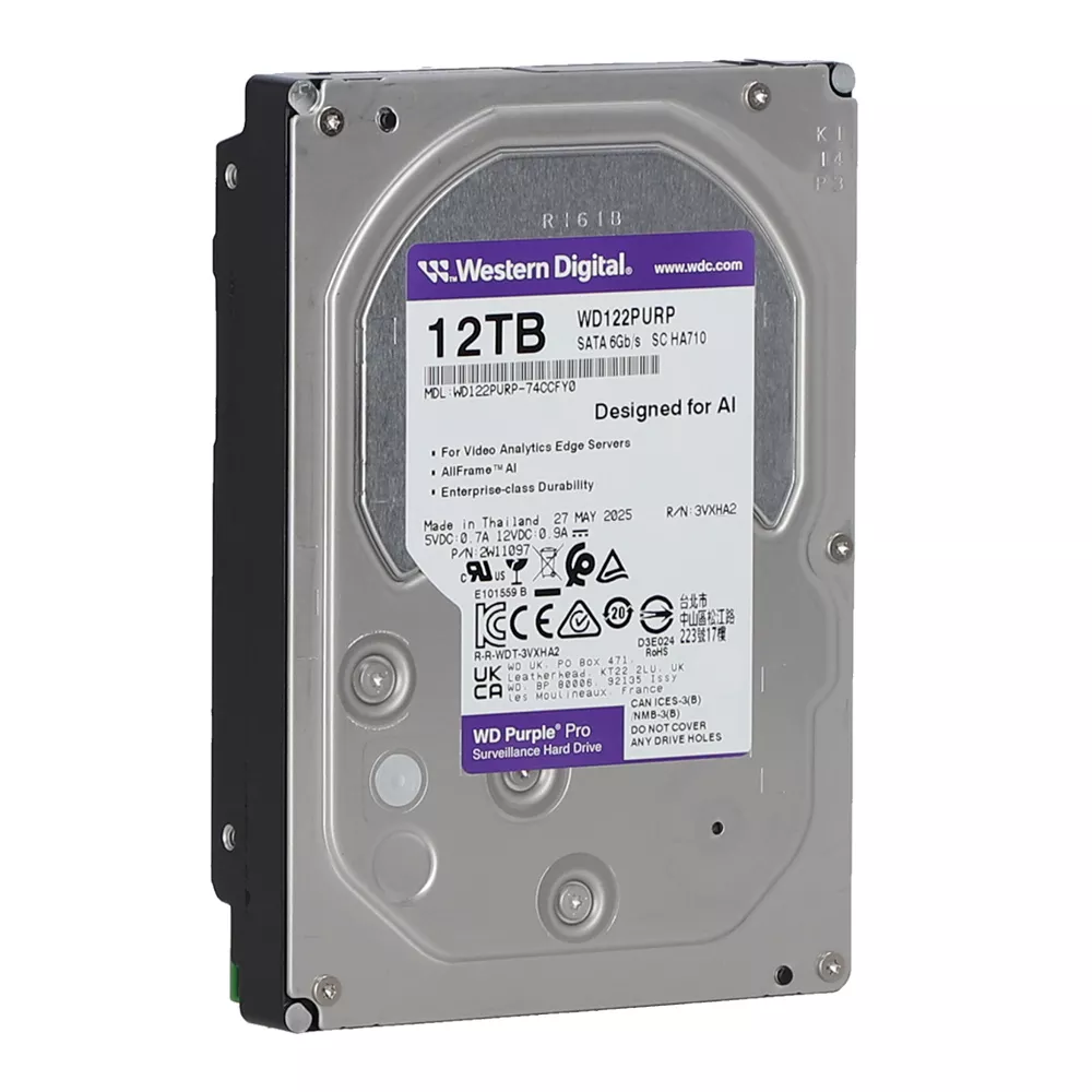 WD PURPLE PRO HDD 3.5" INCH - 12TB (WD122PURP-5YEAR)