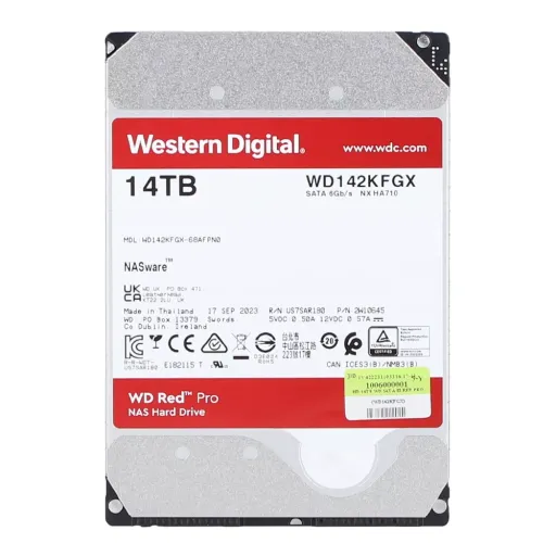 WD RED NAS PRO HDD 3.5" INCH - 14TB(WD142KFGX-5YEAR)