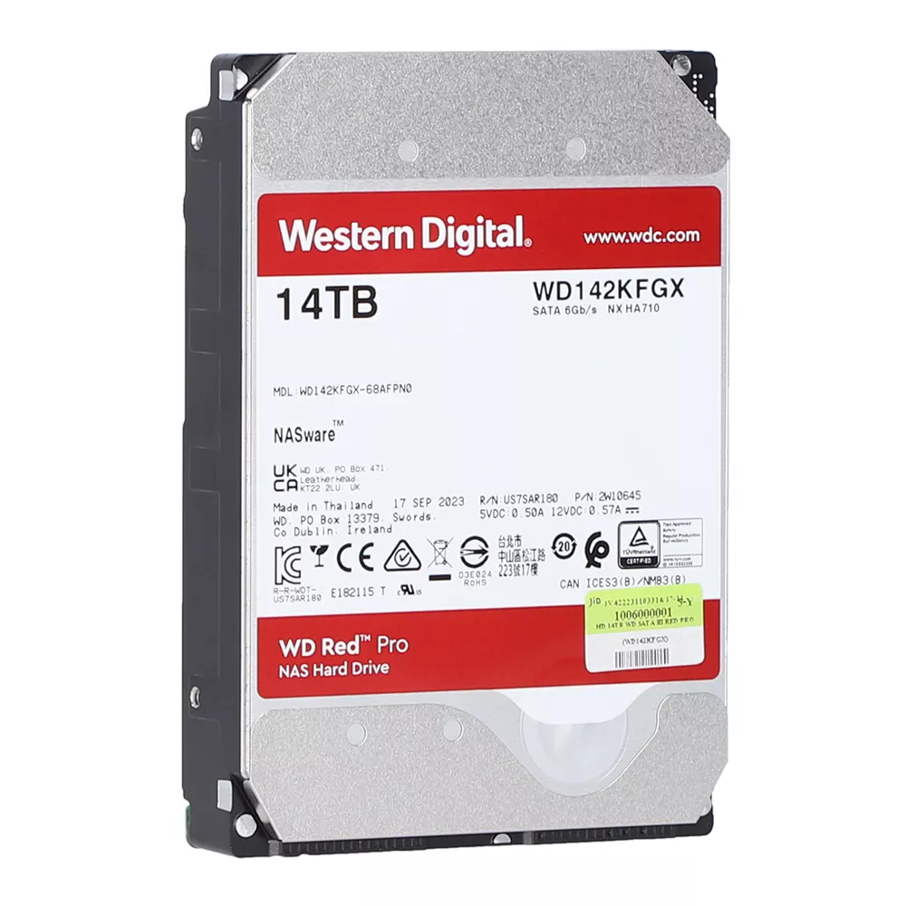 WD RED NAS PRO HDD 3.5" INCH - 14TB(WD142KFGX-5YEAR)