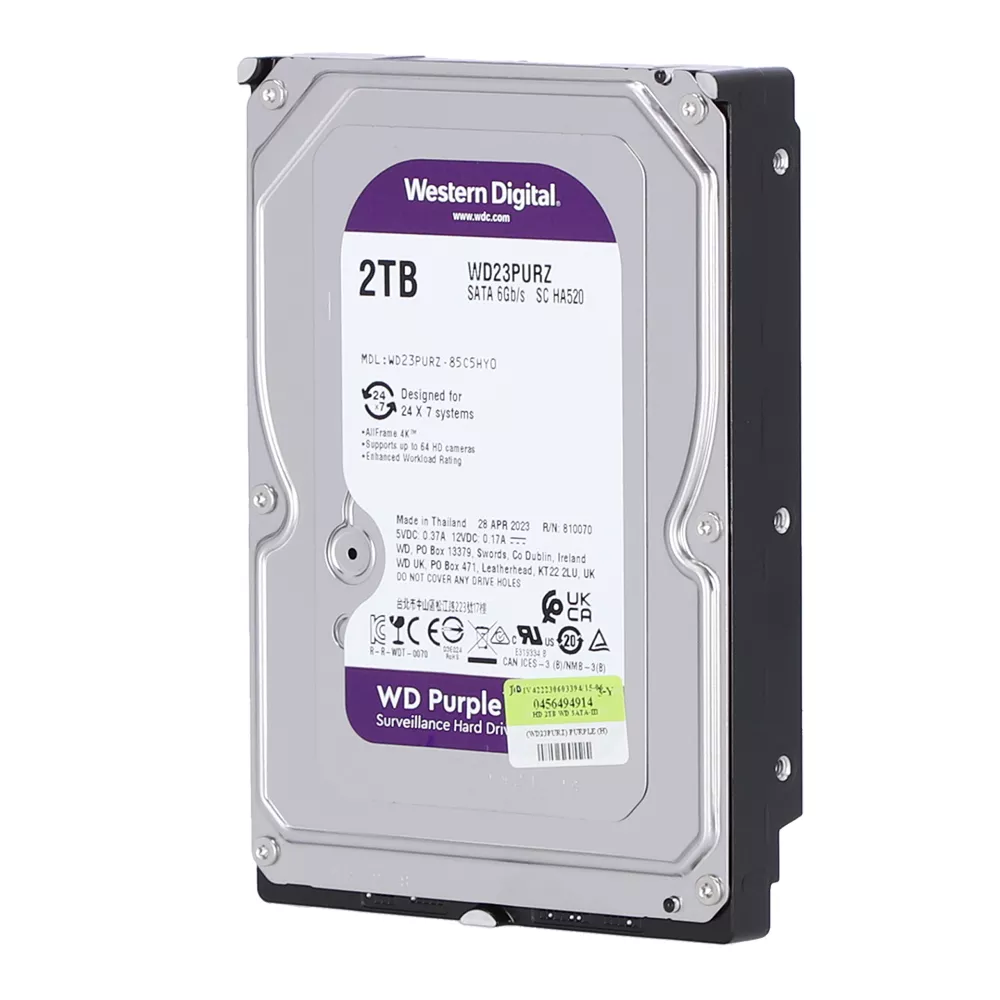WD PURPLE HDD AV - 2TB(WD23PURZ-3YEAR)