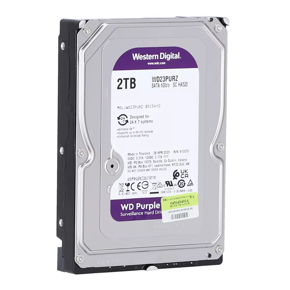 WD PURPLE HDD AV - 2TB(WD23PURZ-3YEAR)