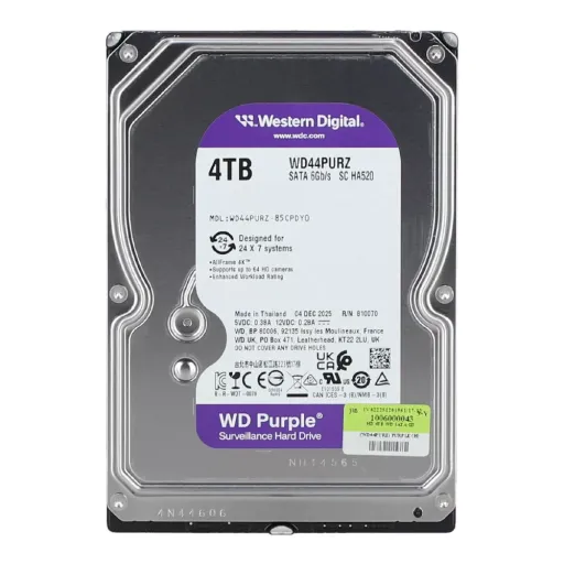 WD PURPLE HDD AV - 4TB(WD44PURZ-3YEAR)