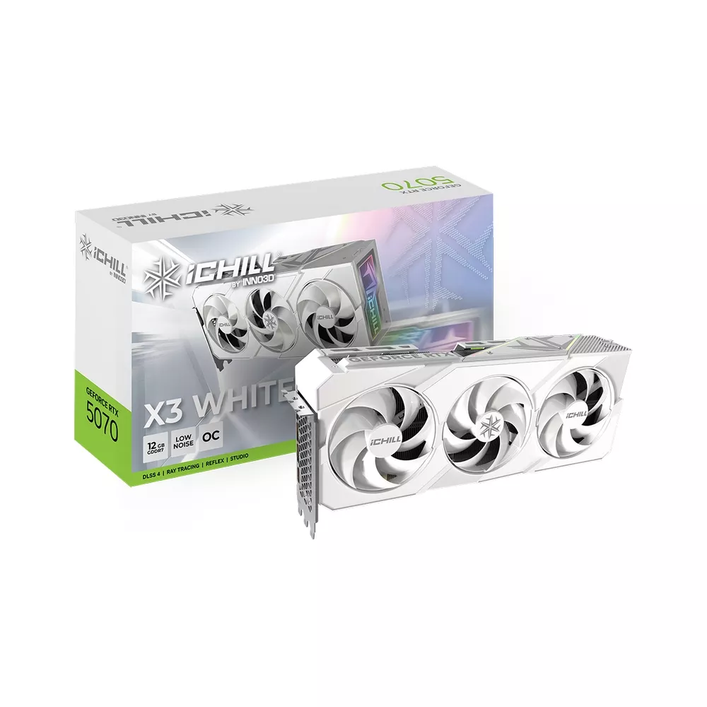 GPU / VGA INNO3D GeForce RTX 5070 12G iChill X3 White(C50703-12D7X-195065W)