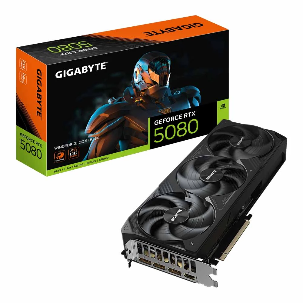 GPU / VGA GIGABYTE GEFORCE RTX 5080 WINDFORCE OC SFF 16G - 16GB GDDR7 (GV-N5080WF3OC-16GD)