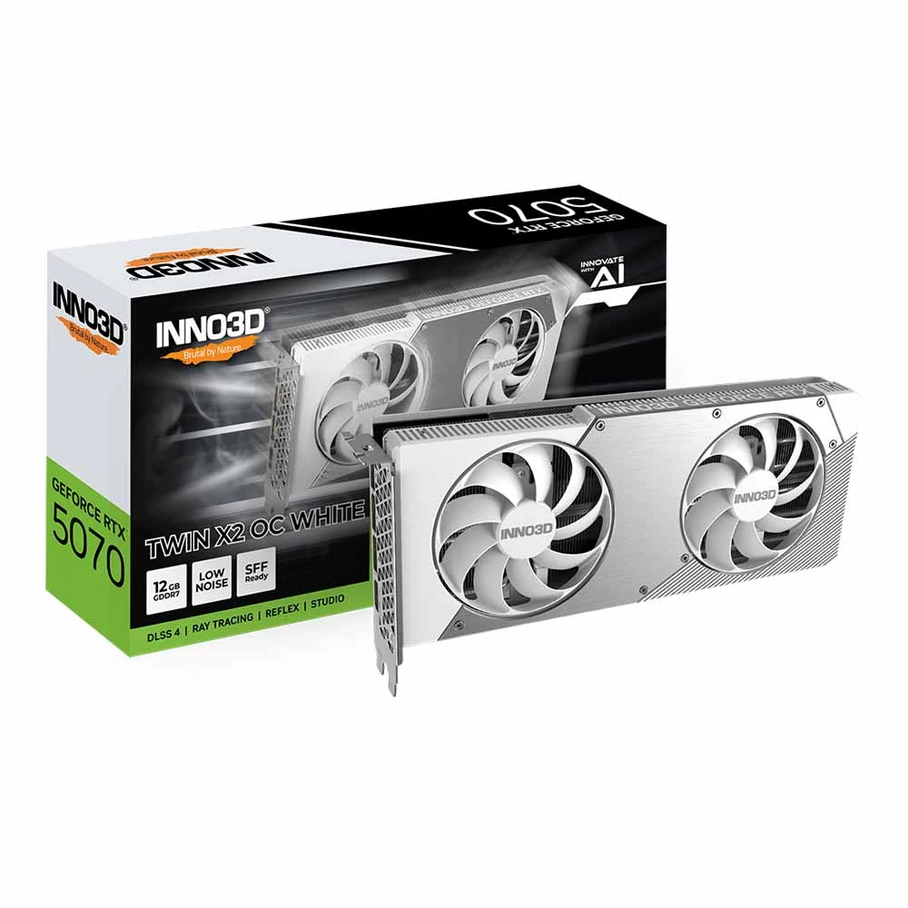 GPU / VGA INNO3D GeForce RTX 5070 Twin X2 OC WHITE 12GB GDDR7 3xDP+HDMI(N50702-12D7X-195064W)