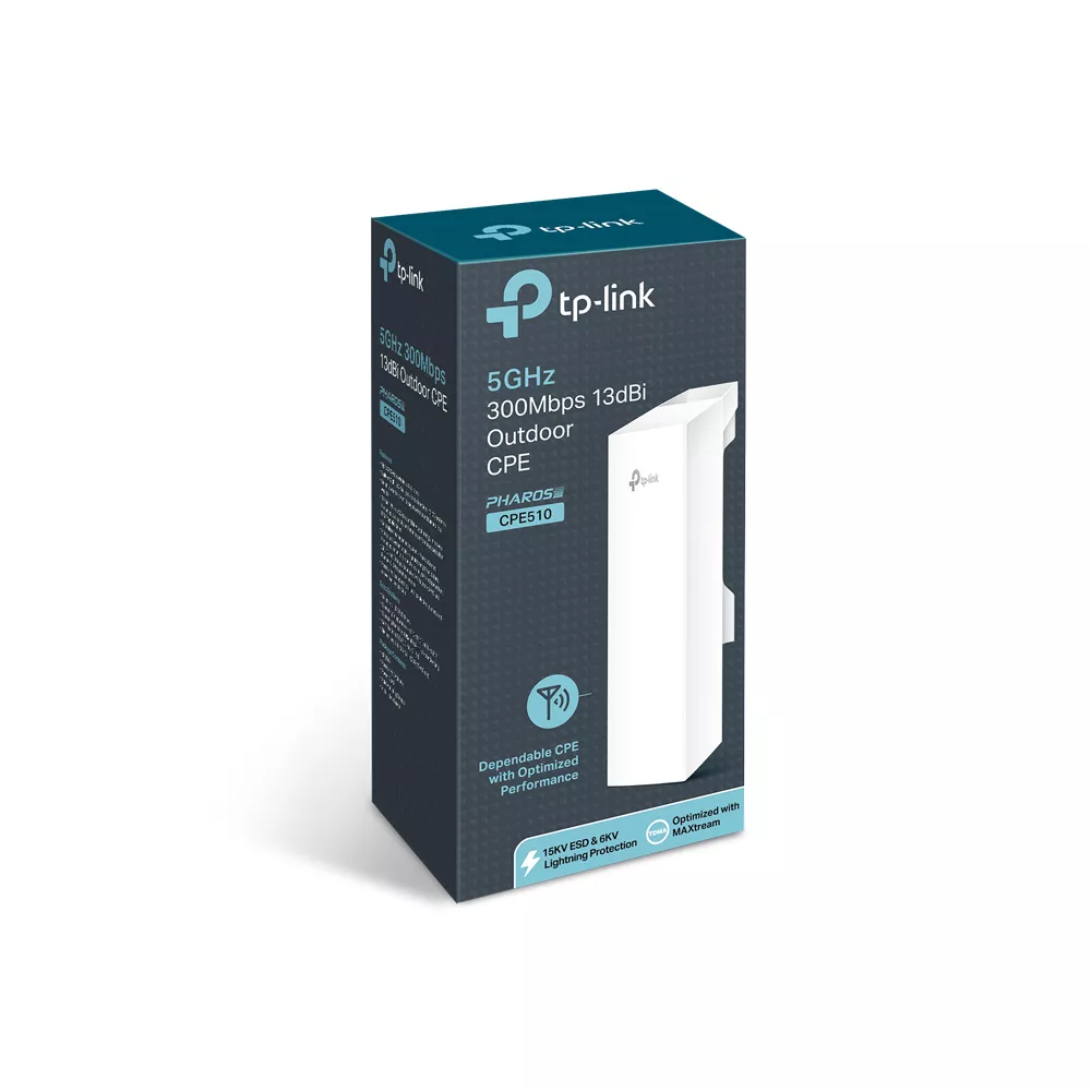 Omada Outdoor CPE Pharos 5GHz 300Mbps 13dBi 1-Port Fast Ethernet (CPE510)