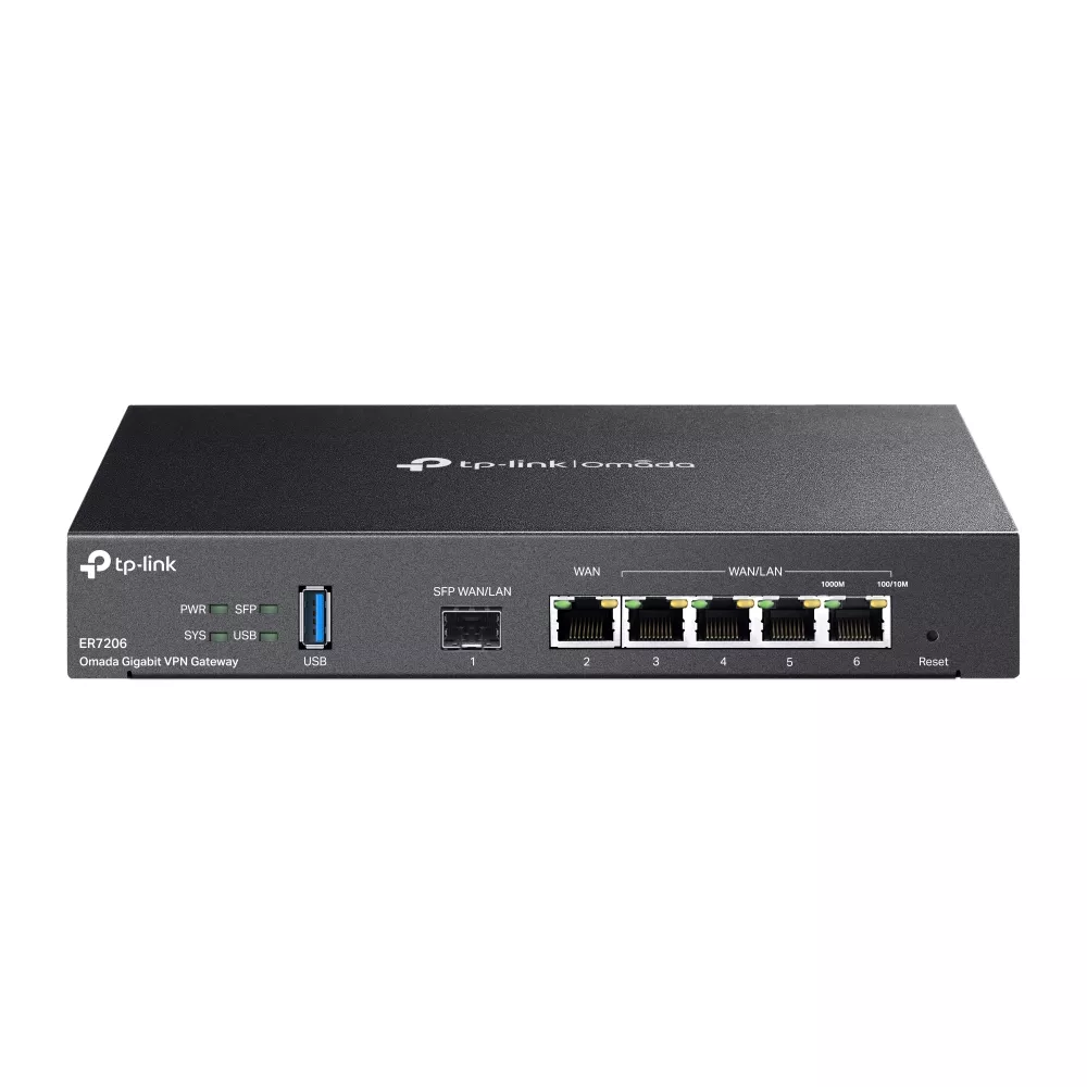Omada VPN Gateway 6-Port Gigabit 1×SFP 1×USB 3.0 (ER7206)