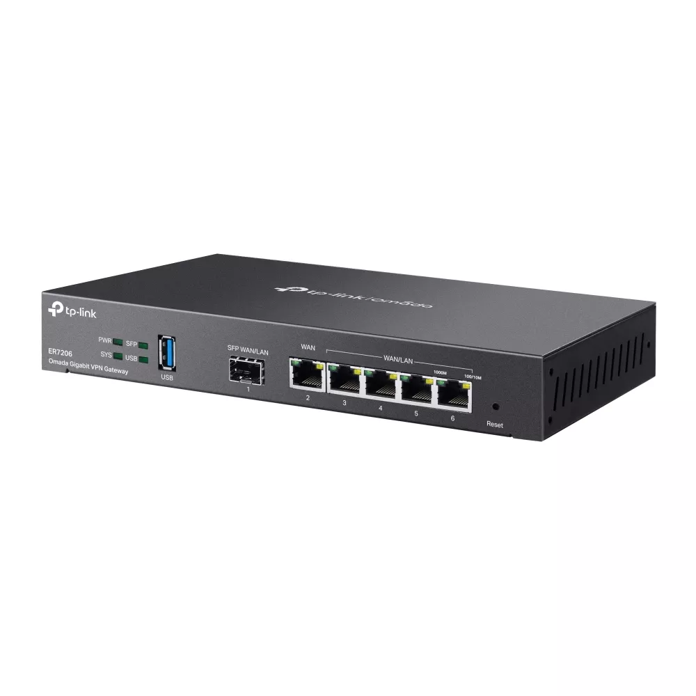Omada VPN Gateway 6-Port Gigabit 1×SFP 1×USB 3.0 (ER7206)