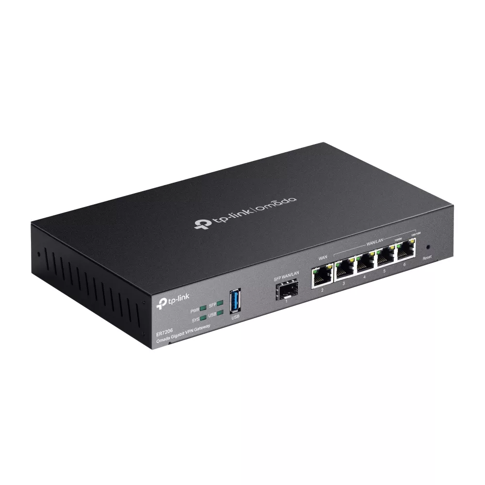 Omada VPN Gateway 6-Port Gigabit 1×SFP 1×USB 3.0 (ER7206)