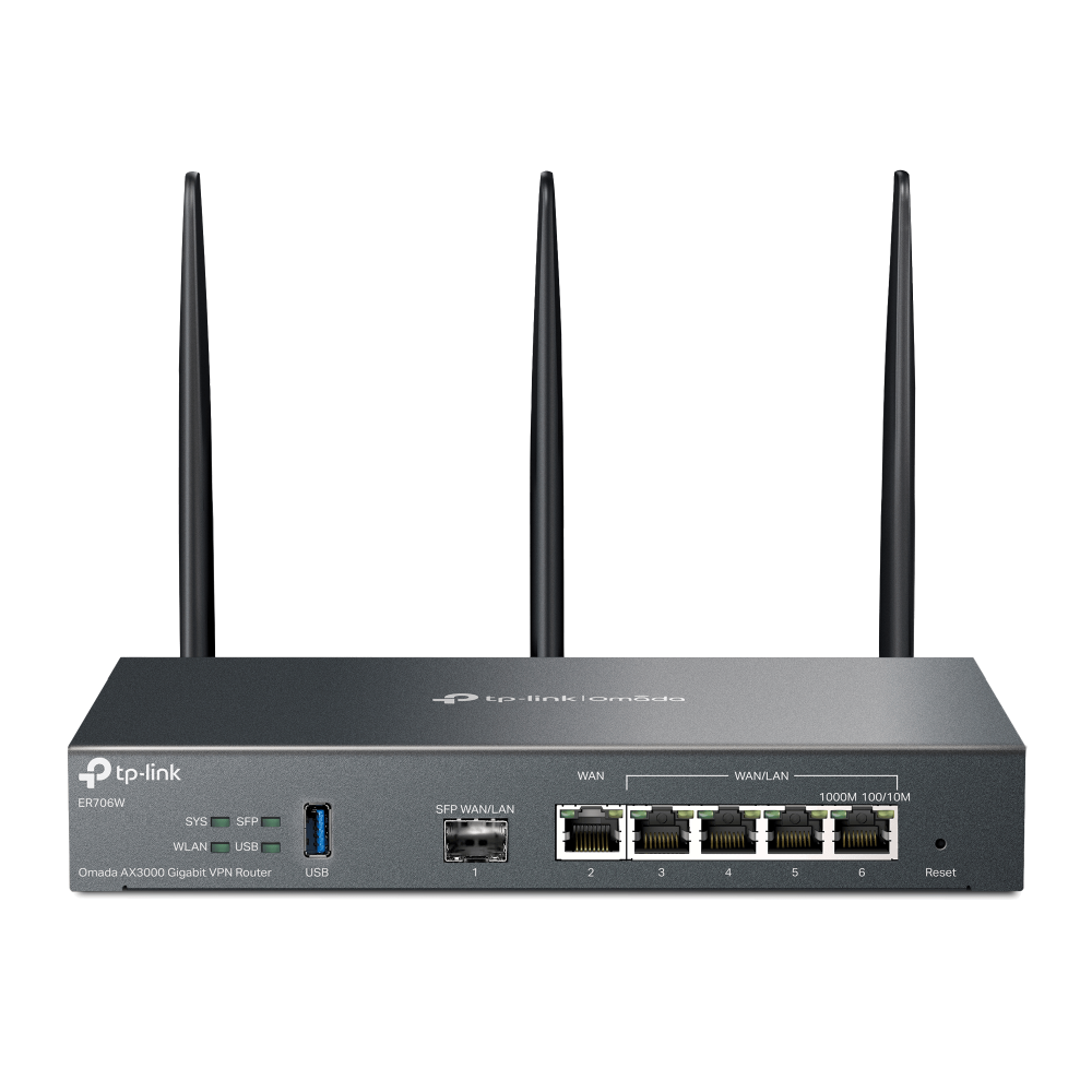 Omada VPN Router AX3000 Wi-Fi 6 6-Port Gigabit 1×USB 3.0 (ER706W)