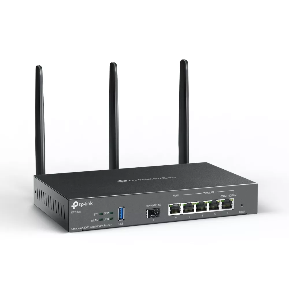 Omada VPN Router AX3000 Wi-Fi 6 6-Port Gigabit 1×USB 3.0 (ER706W)