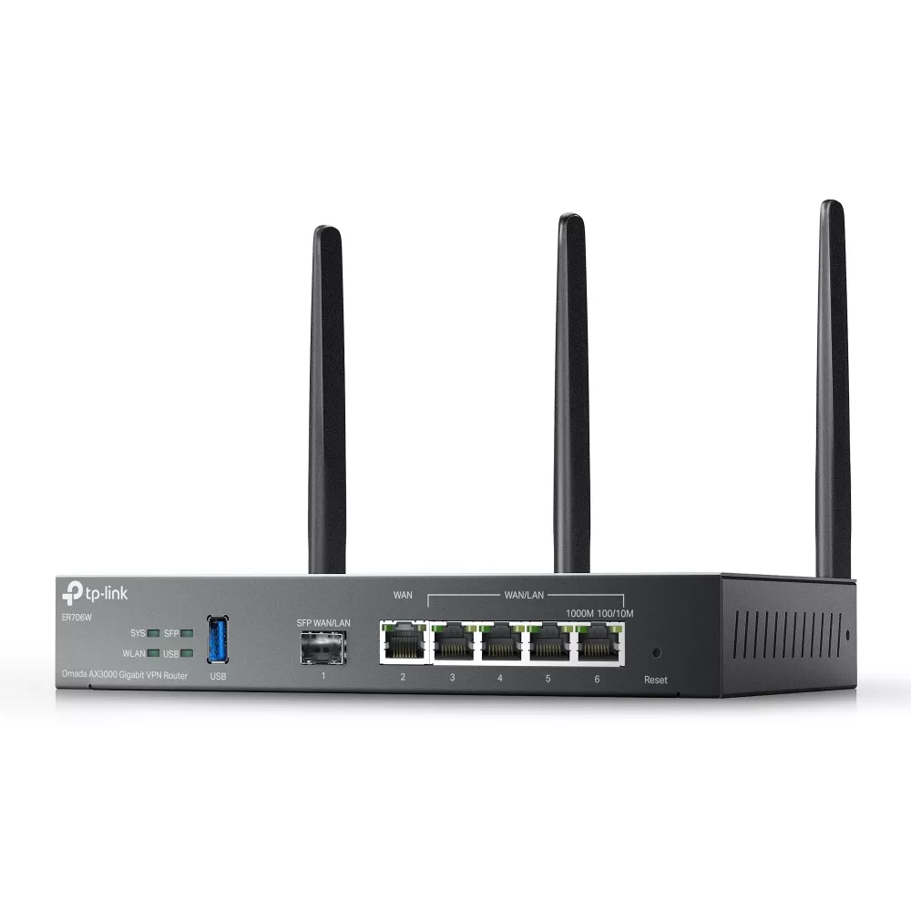 Omada VPN Router AX3000 Wi-Fi 6 6-Port Gigabit 1×USB 3.0 (ER706W)
