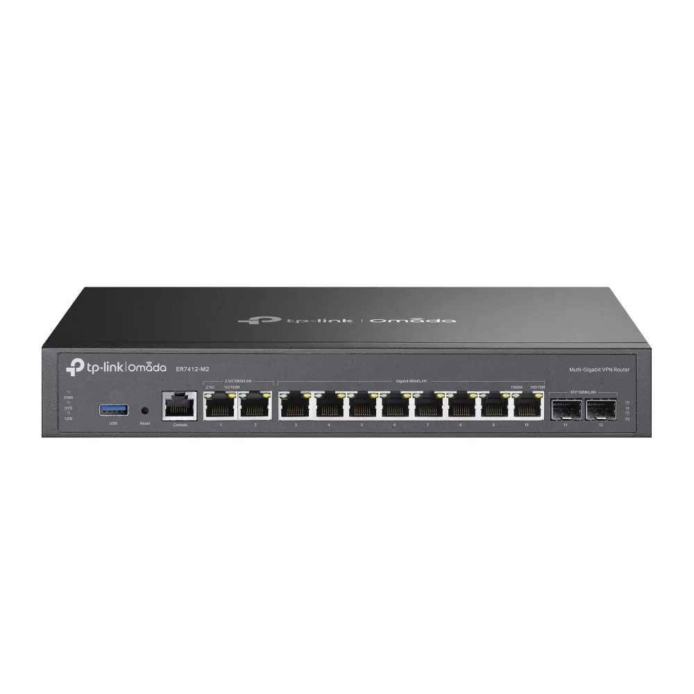 Omada Multi-Gigabit VPN Gateway 2×2.5G 10-Port Gigabit 2×SFP USB 3.0 (ER7412-M2)