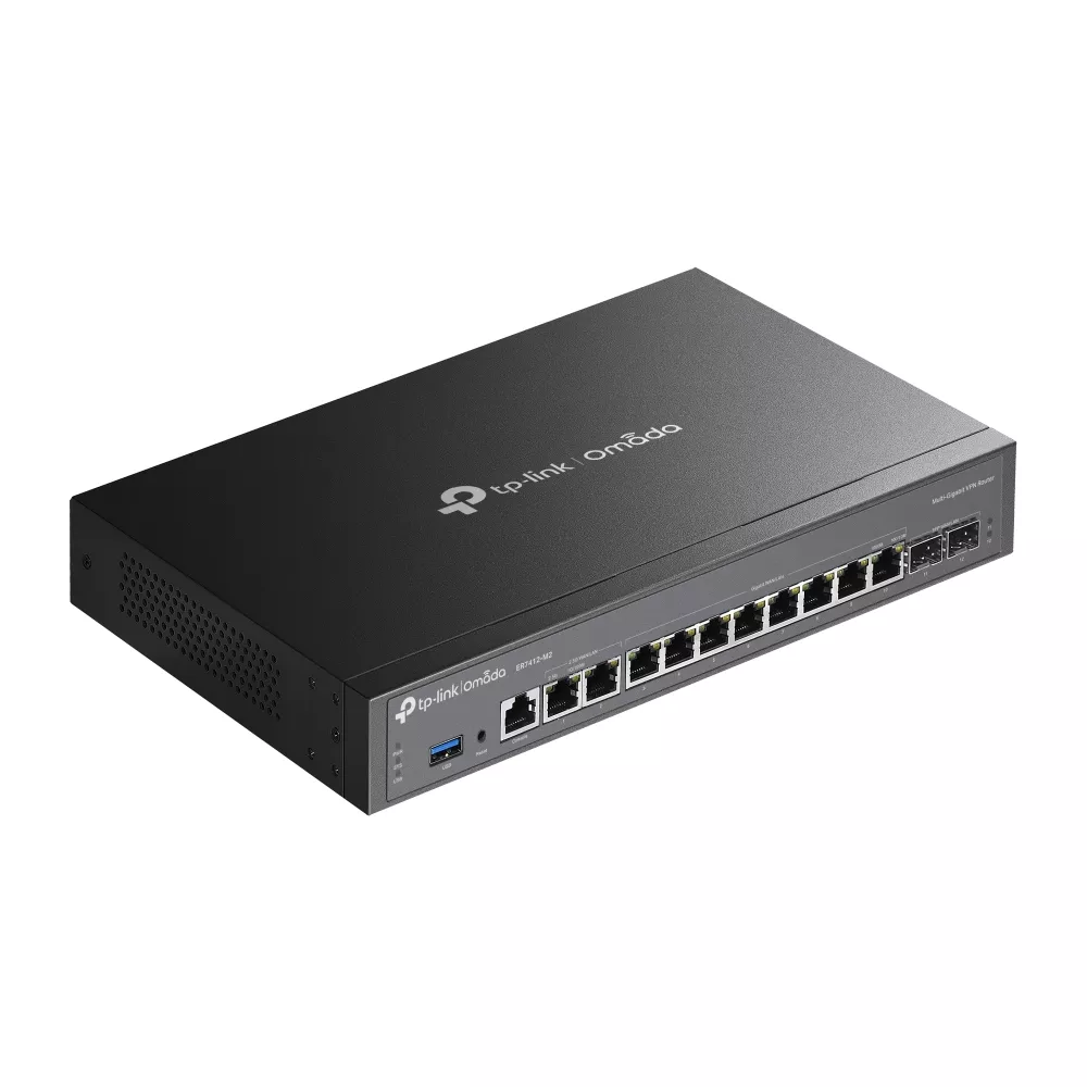 Omada Multi-Gigabit VPN Gateway 2×2.5G 10-Port Gigabit 2×SFP USB 3.0 (ER7412-M2)