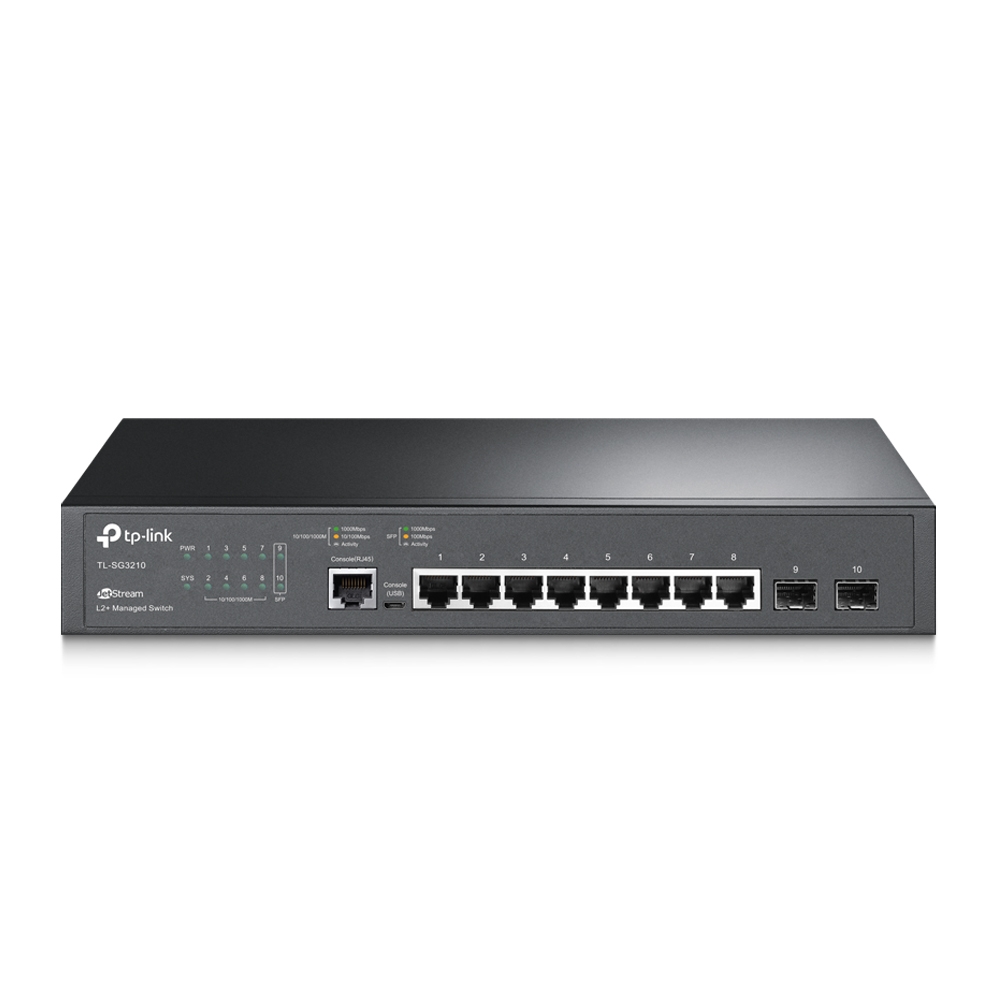Omada Managed Switch L2+ 8-Port Gigabit 2×SFP Fanless (SG3210)