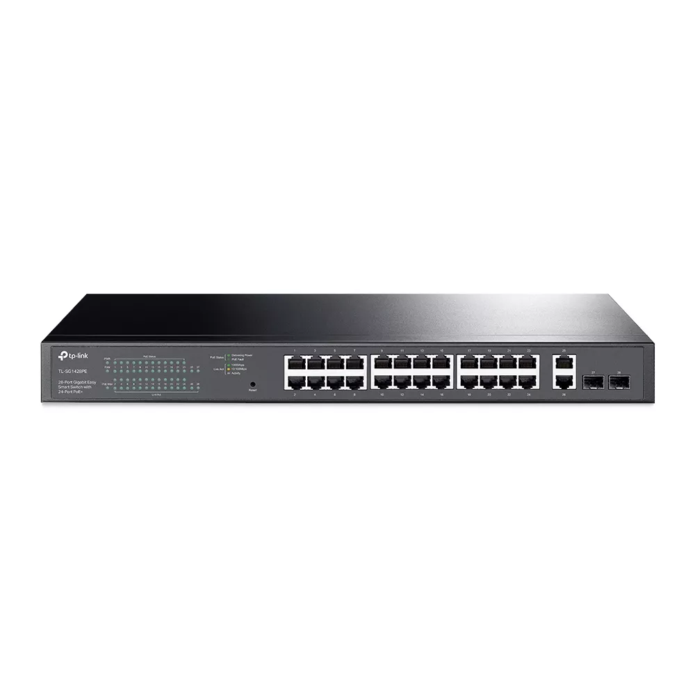 Omada PoE+ Easy Smart Switch 28-Port Gigabit 2×SFP 250W Rackmount (TL-SG1428PE)