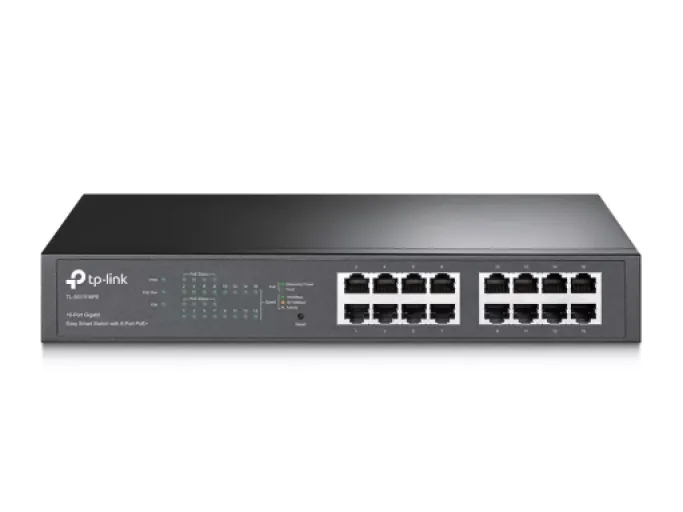 Omada PoE+ Easy Smart Switch 16-Port Gigabit 8-Port PoE+ 150W Rackmount (TL-SG1016PE)