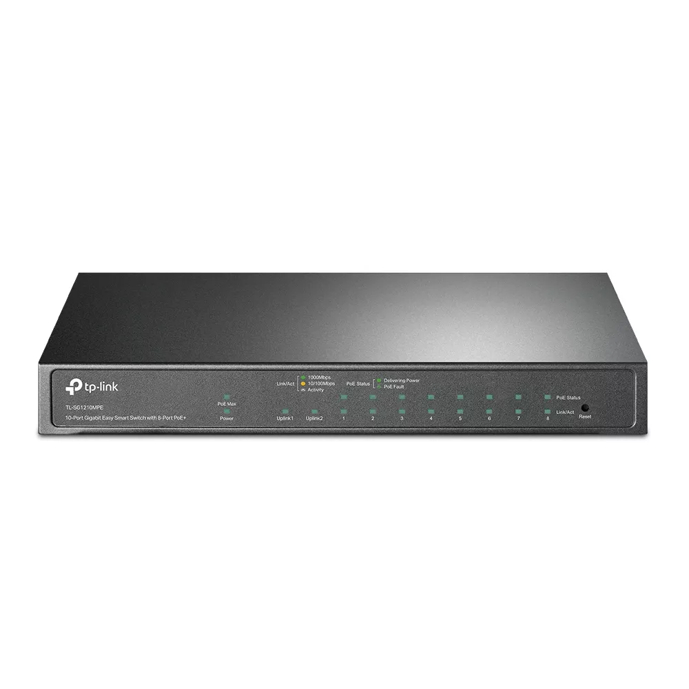 Omada PoE+ Easy Smart Switch 10-Port Gigabit 8-Port PoE+ 123W Fanless (TL-SG1210MPE)