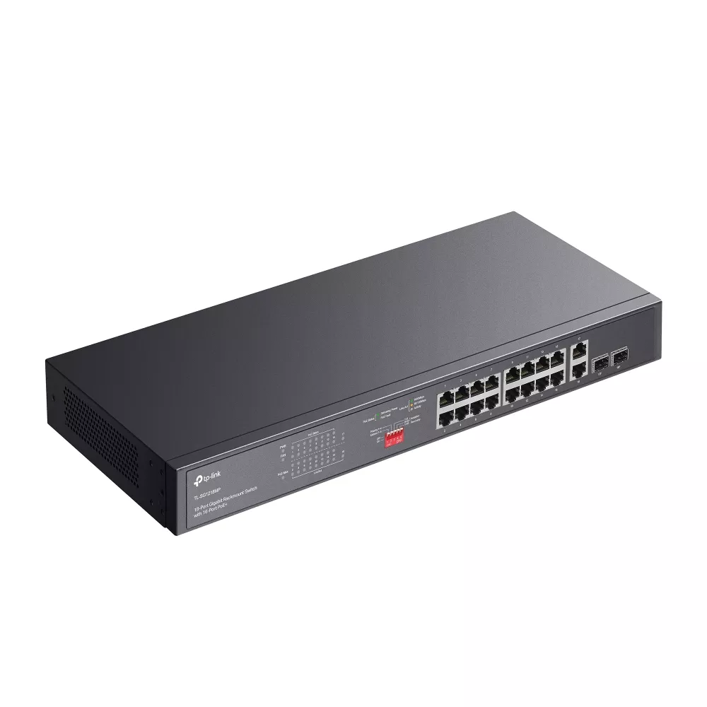 Omada PoE+ Switch18-Port Gigabit 16-Port PoE+ 250W 2×SFP Rackmount (TL-SG1218MP)