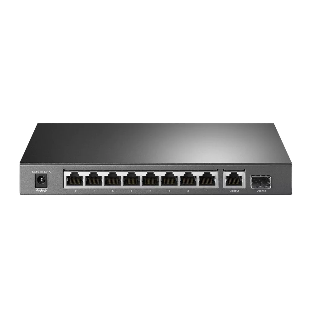 Omada PoE+ Switch 10-Port Gigabit 8-Port PoE+ 63W 1×SFP Fanless (TL-SG1210P)