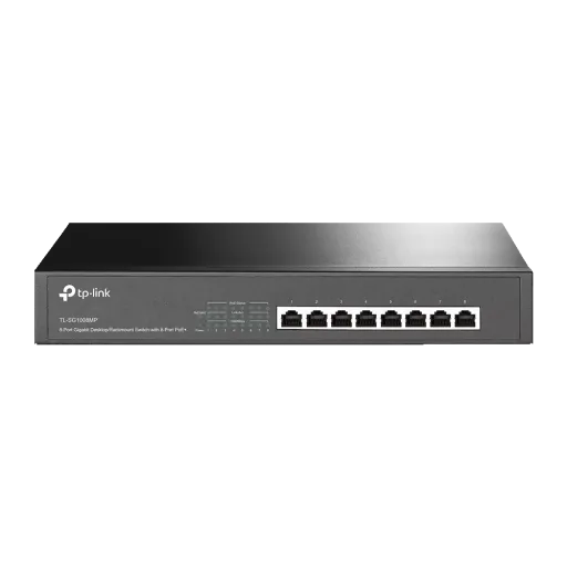 Omada PoE+ Switch 8-Port Gigabit 8-Port PoE+ 153W Rackmount (TL-SG1008MP)
