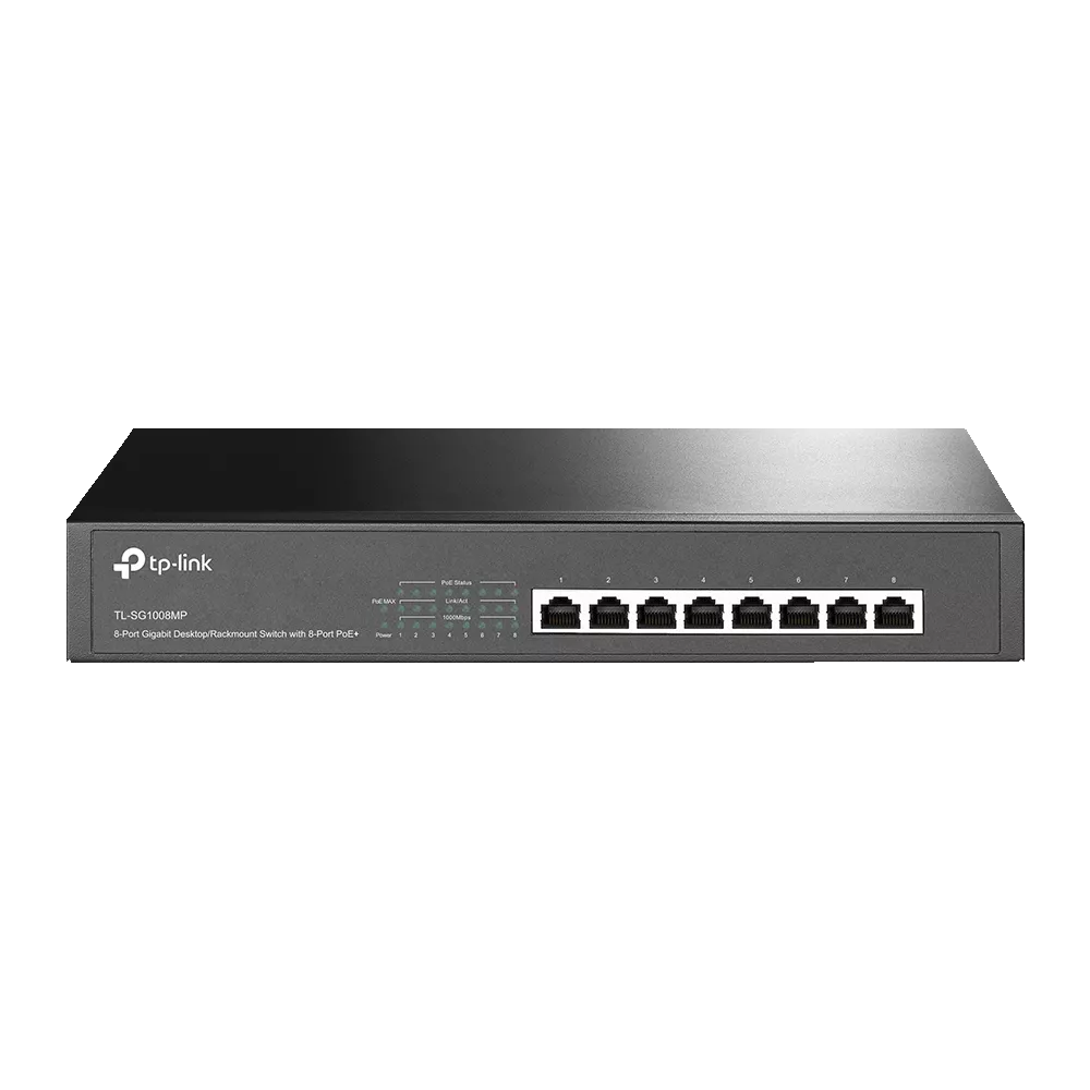 Omada PoE+ Switch 8-Port Gigabit 8-Port PoE+ 153W Rackmount (TL-SG1008MP)