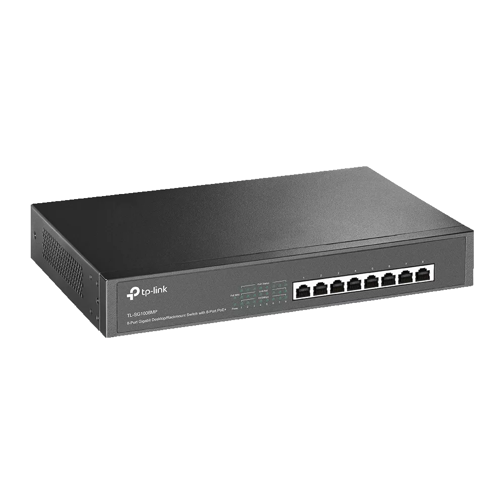 Omada PoE+ Switch 8-Port Gigabit 8-Port PoE+ 153W Rackmount (TL-SG1008MP)