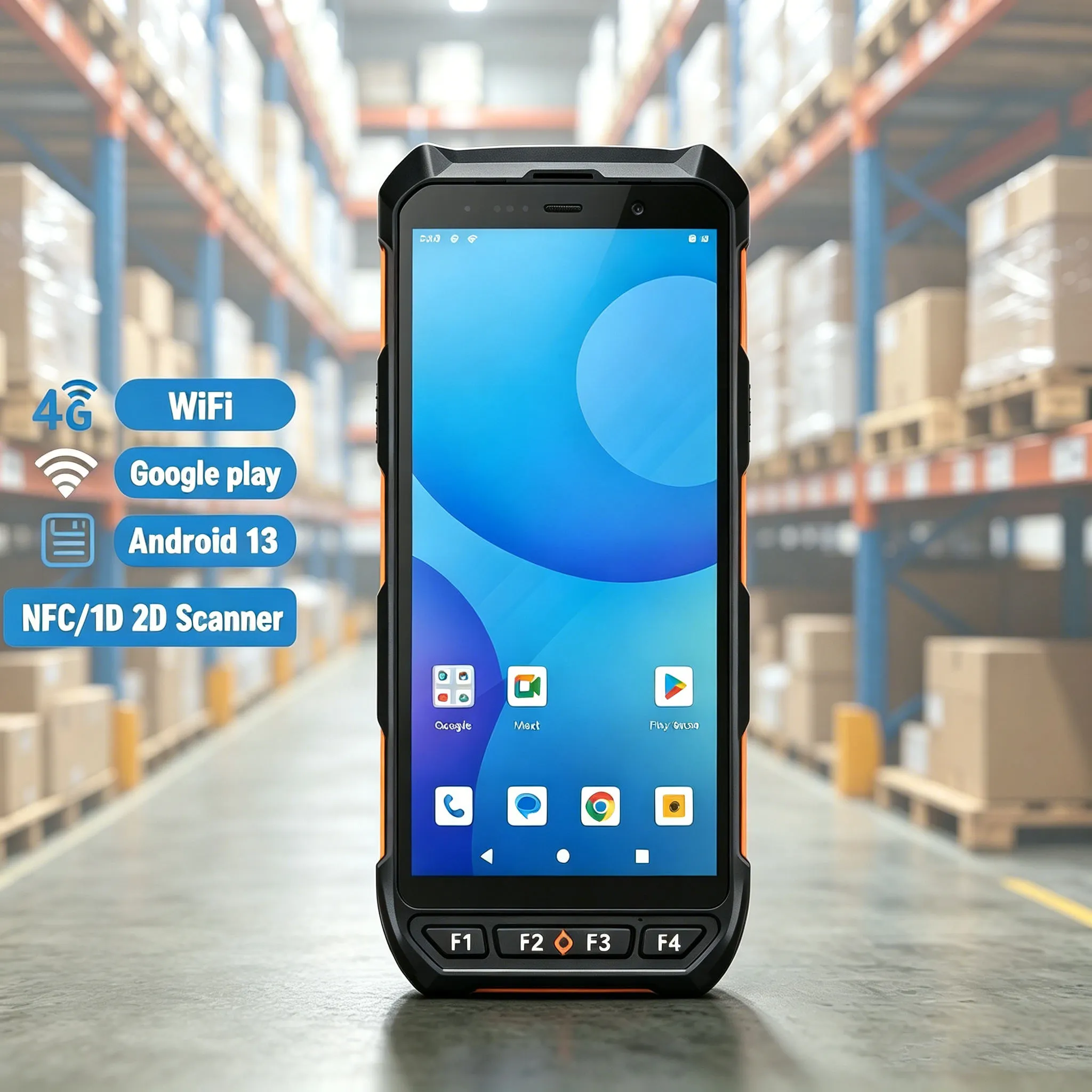KC Mobile Android 13 Rugged PDA with NFC & 2D Barcode Scanner(C6000)