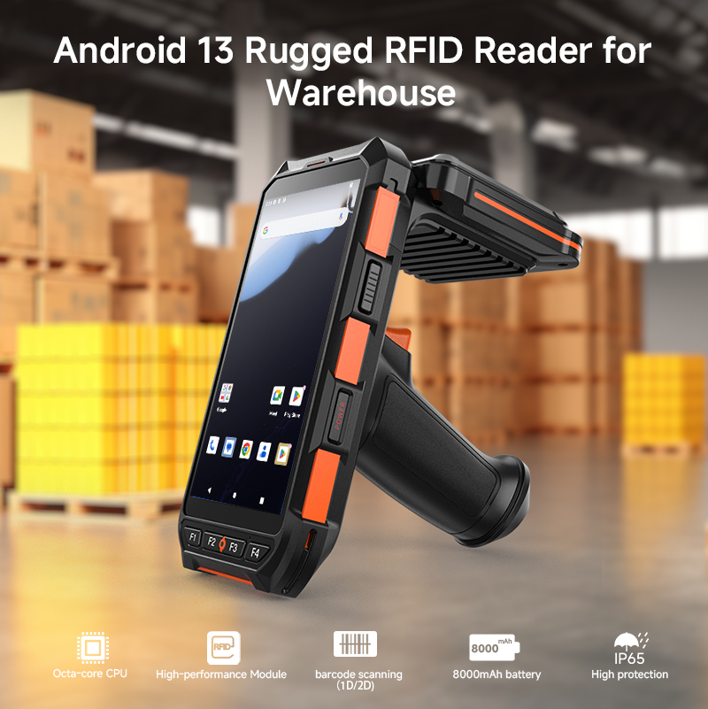 KC Mobile Android UHF RFID Handheld Reader 15m Long Range with NFC (C6100)
