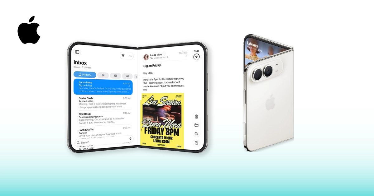 iPhone Duo เปิดตัว iPhone แบบพับได้รุ่นแรก จอ 7.6 นิ้ว พร้อมชิป A20 Pro